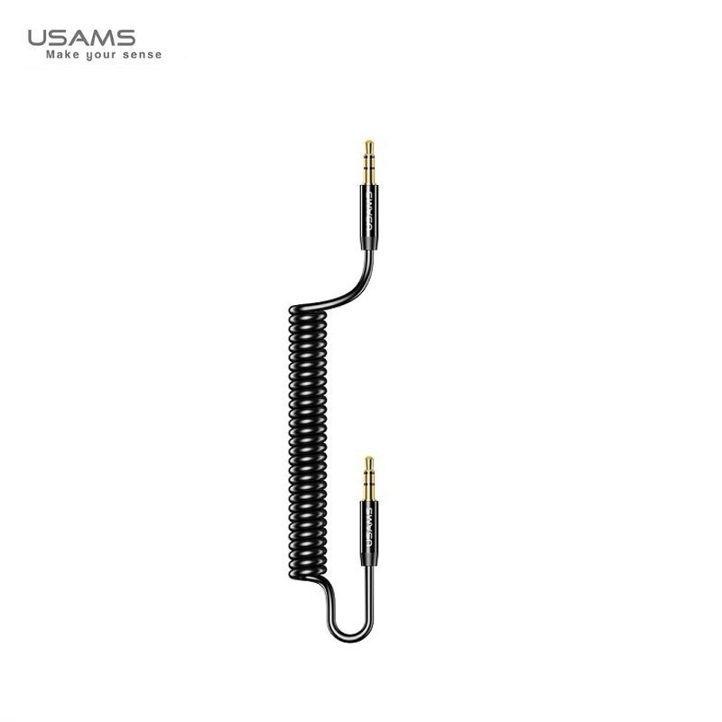 USAMS 3.5mm audio 1.2m vads, Melns цена и информация | Kabeļi un vadi | 220.lv