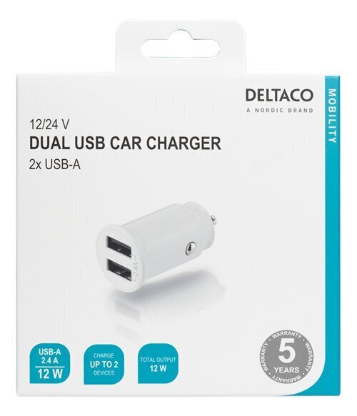 Deltaco USB-CAR125 cena un informācija | Lādētāji un adapteri | 220.lv