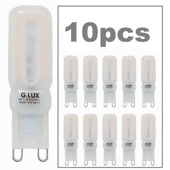 LED лампочки G.LUX  GR-LED-G9-P4.5-4W 3000K МАТОВЫЕ- 10шт. упаковка цена и информация | Лампочки | 220.lv