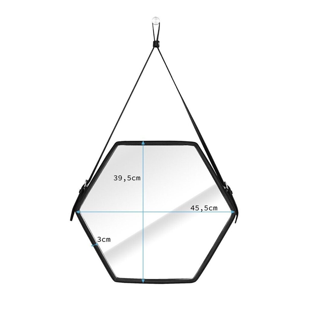 Spogulis Homede Eib, 45.5 cm, melns цена и информация | Spoguļi | 220.lv