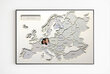 Foto kolāža ar rāmi - 60 fotogrāfijas - Eiropas karte 73x53cm - oriģināla dāvana ceļotājiem cena un informācija | Pasaules kartes | 220.lv