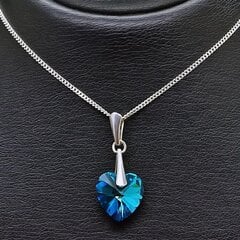 Серебряный кулон «Влюблённое Сердце II» (Bermuda Blue) с кристаллами Swarovski™ цена и информация | Украшения на шею | 220.lv