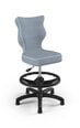 Эргономичное детское кресло Entelo Petit Black JS06 с опорой для ног, светло-синее