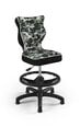 Эргономичное детское кресло Entelo Petit White ST33 с опорой для ног, серое/черное