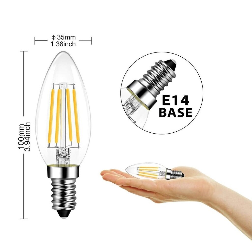 LED spuldzes 10 gab. Filament G.LUX GR-LED-C35-4W 2700K цена и информация | Spuldzes | 220.lv