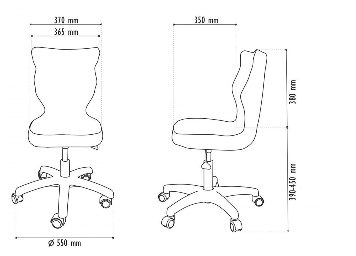 Ergonomisks bērnu krēsls Entelo Petit White JS01, melna cena un informācija | Biroja krēsli | 220.lv