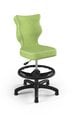 Эргономичное детское кресло Entelo Petit Black VS05 с опорой для ног, зеленое