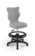 Эргономичное детское кресло Entelo Petit Black JS03 с опорой для ног, серое
