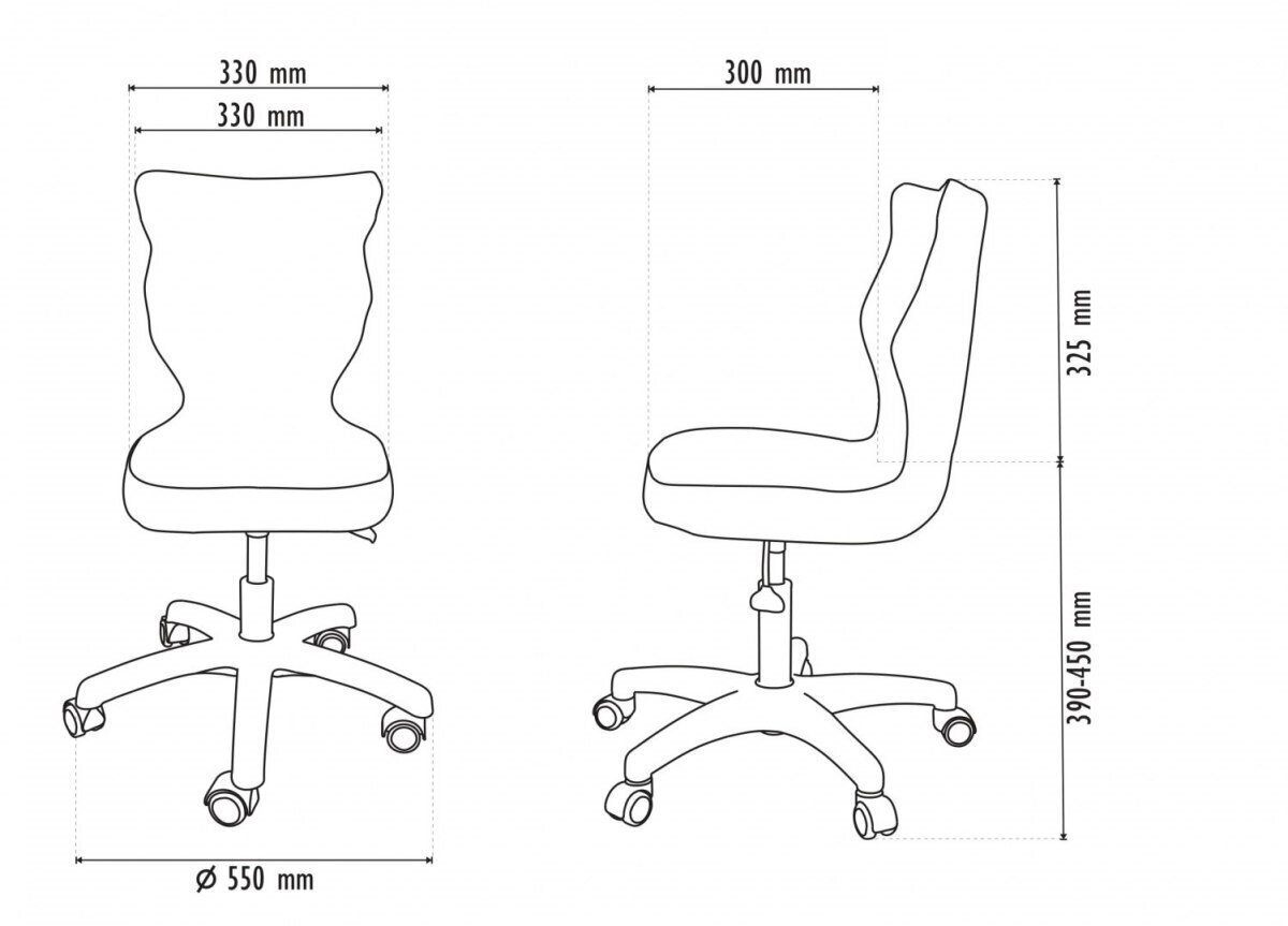 Bērnu krēsls Entelo Petit White JS01, melns cena un informācija | Biroja krēsli | 220.lv