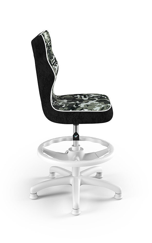 Bērnu krēsls Entelo Petit White ST33 ar kāju balstu, pelēks/melns cena un informācija | Biroja krēsli | 220.lv