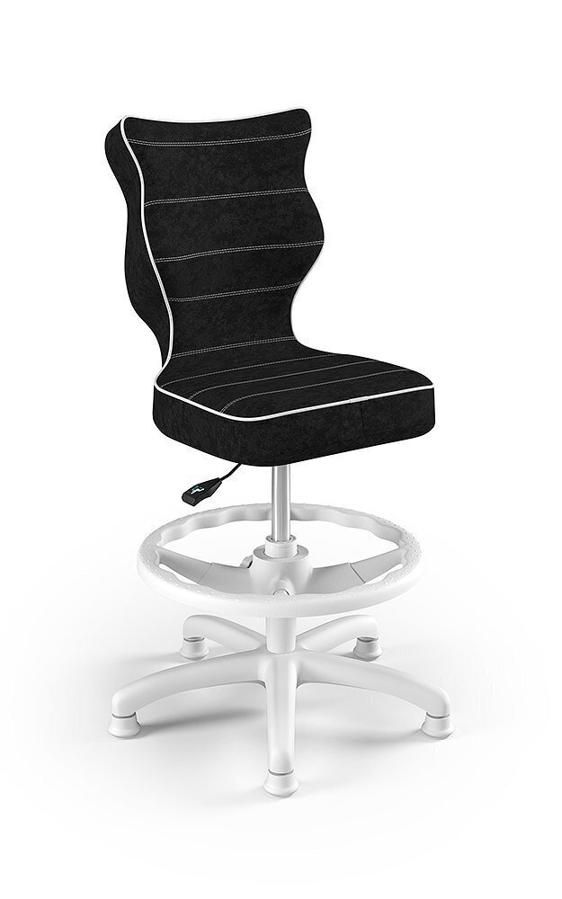 Bērnu krēsls Entelo Petit White VS01 ar kāju balstu, melns cena un informācija | Biroja krēsli | 220.lv