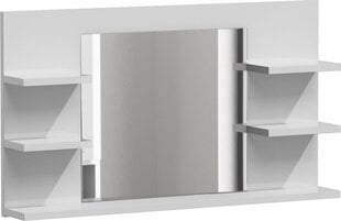 Vannas istabas spogulis ar plauktiem Lumo L5, balts cena un informācija | Vannas istabas spoguļi | 220.lv