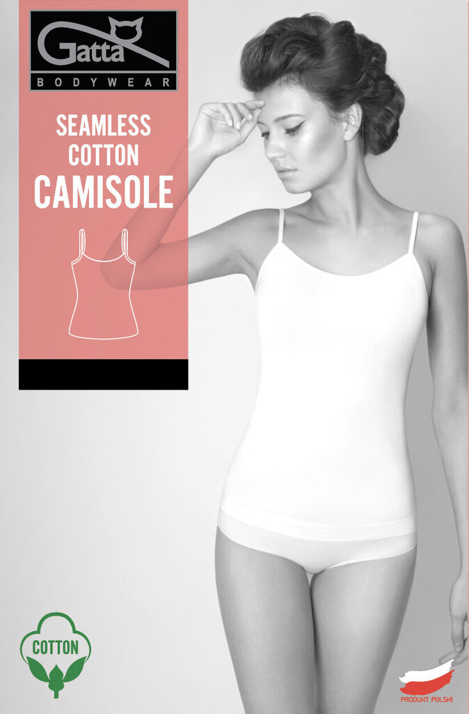 Sieviešu apakškrekls Camisole Seamless Cotton GATTA, melna cena un informācija | Sieviešu bodiji, apakškrekli | 220.lv