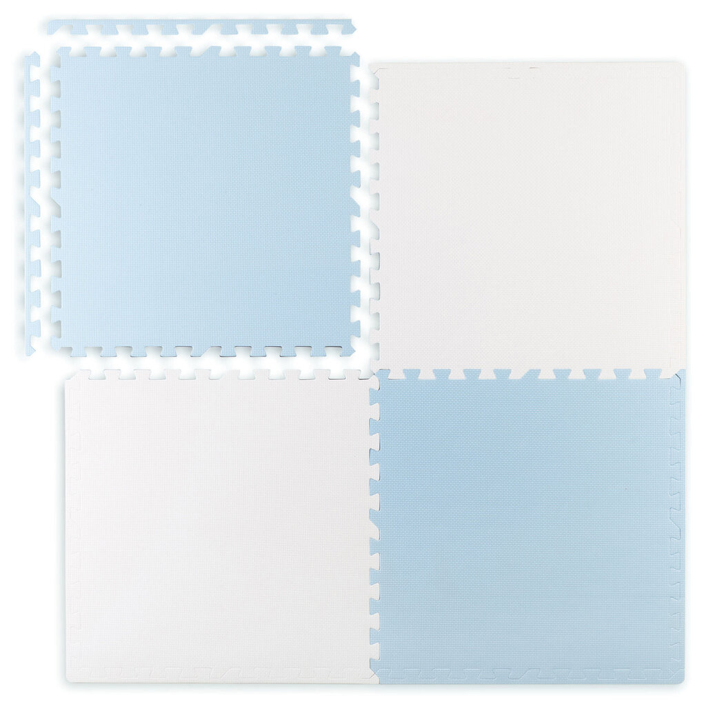Izglītojošais paklājiņš Ricokids balts - zils, 120 x 120 cm, 4 gab. cena un informācija | Attīstošie paklājiņi | 220.lv