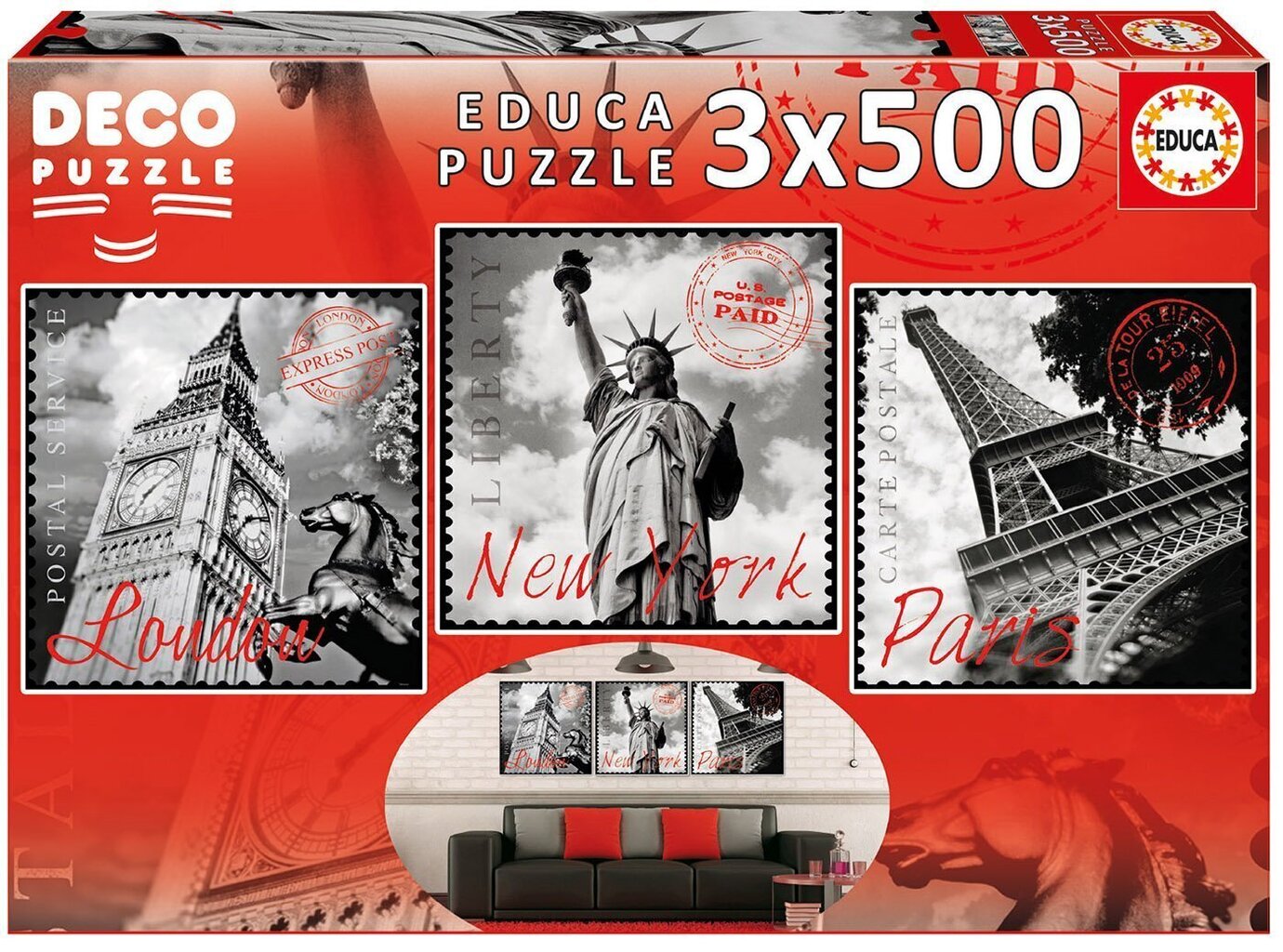 Puzle Big Cities, 3 gab. x 500 detaļas цена и информация | Puzles, 3D puzles | 220.lv