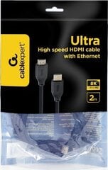 CABLE HDMI-HDMI 2M/CC-HDMI8K-2M GEMBIRD cena un informācija | Kabeļi un vadi | 220.lv