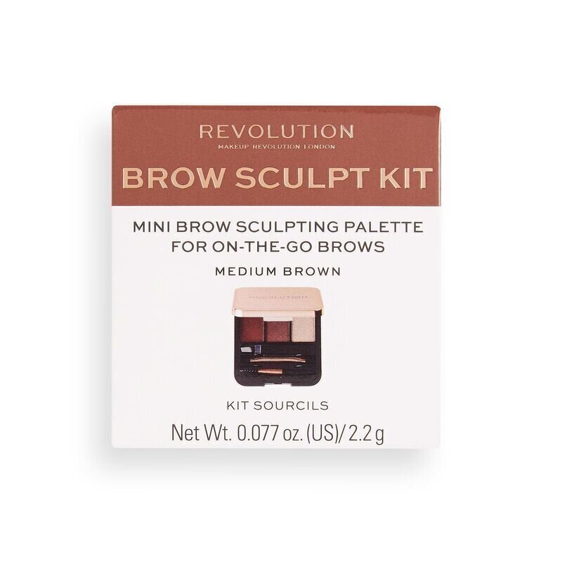 Uzacu kopšanas komplekts Makeup Revolution London Brow Sculpt Kit Medium brown 2,2 g cena un informācija | Uzacu krāsas, zīmuļi | 220.lv
