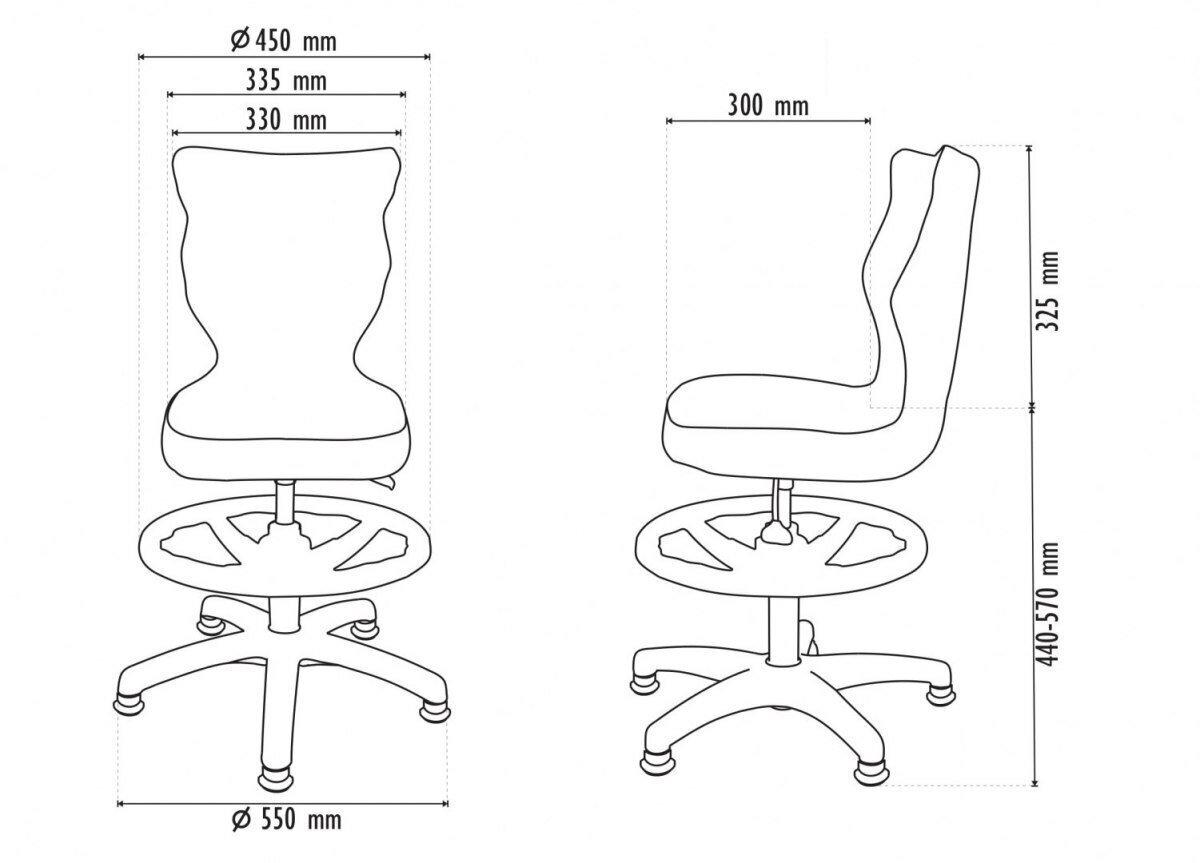 Bērnu krēsls Entelo Petit White JS08 ar kāju balstu, rozā cena un informācija | Biroja krēsli | 220.lv