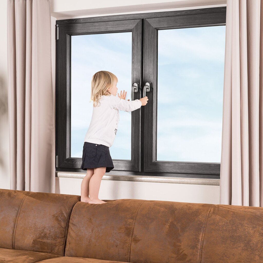 REER WinLock logu un balkona durvju slēdzis, melns цена и информация | Bērnu drošības preces | 220.lv