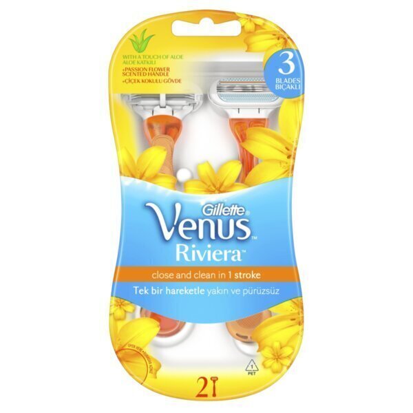 Vienreizējās lietošanas skuvekļi Gillette Venus Riviera, 2 gab cena un informācija | Skūšanās piederumi, kosmētika | 220.lv