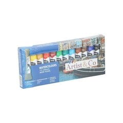 Akvareļu krāsas ARTICO 100 ml 12 krāsas cena un informācija | Modelēšanas un zīmēšanas piederumi | 220.lv