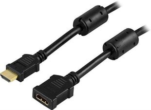 Удлинитель HDMI DELTACO, 4K 60 Гц, HDMI тип А ha - ho, 2 м, черный/HDMI-122 цена и информация | Кабели и провода | 220.lv