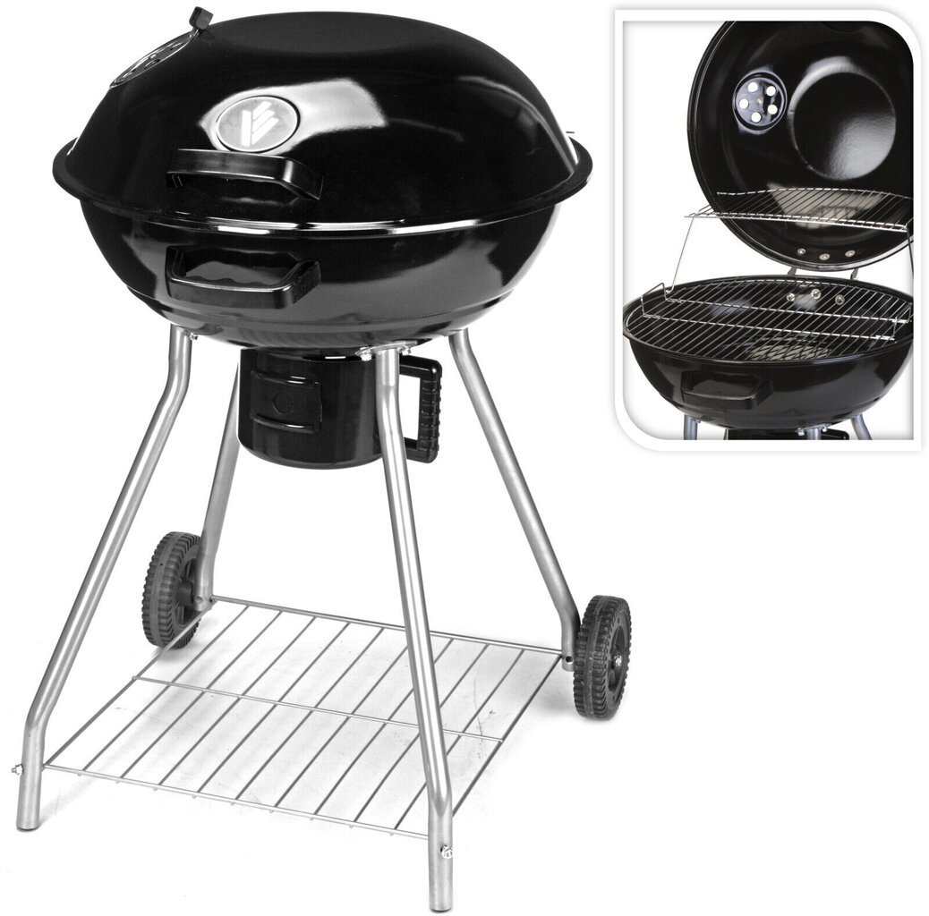 Grils ar riteņiem BBQ, 56 cm cena un informācija | Grili | 220.lv