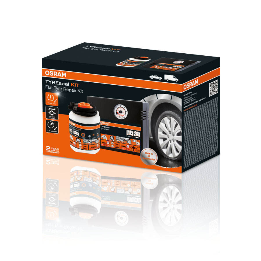 Osram TYREseal KIT OTSK4 automobiļu elektriskais pumpis ar riepu blīvējumu цена и информация | Auto piederumi | 220.lv