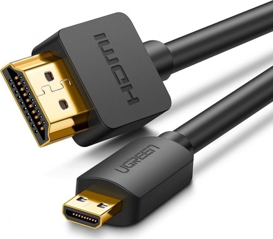 Ugreen HD127 mikro HDMI kabelis uz HDMI, 4K, 3D, 2 m, melns цена и информация | Kabeļi un vadi | 220.lv