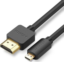 Ugreen HD127 mikro HDMI kabelis uz HDMI, 4K, 3D, 2 m, melns cena un informācija | Kabeļi un vadi | 220.lv