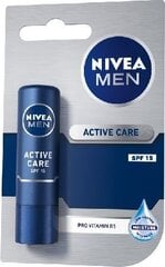 Карандаш для губ для мужчин Nivea For Men Active Care,4.8г цена и информация | Помады, бальзамы, блеск для губ | 220.lv