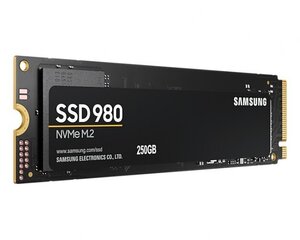 SSD|SAMSUNG|980 Evo|250GB|M.2|PCIE|NVMe|MLC|Zarakstīšanas ātrums 1300 MB/sec|Izlasīšanas ātrums 2900 MB/sec|2.38 mm|TBW 150 TB|MTBF 1500000 stundu|MZ- cena un informācija | Iekšējie cietie diski (HDD, SSD, Hybrid) | 220.lv