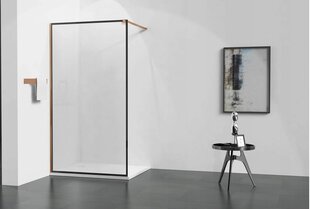 Dušas sieniņa Mexen Kioto, black mat frame/rose gold 50,60,70,80,90,100,110,120,130,140x200 cm cena un informācija | Dušas durvis, dušas sienas | 220.lv