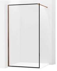 Dušas sieniņa Mexen Kioto, black mat frame/rose gold 50,60,70,80,90,100,110,120,130,140x200 cm cena un informācija | Dušas durvis, dušas sienas | 220.lv
