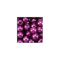 Apaļas pērļu imitācijas krelles 6 mm, 10 gab., violetā krāsā cena un informācija | Rotu veidošana, pērļošana | 220.lv