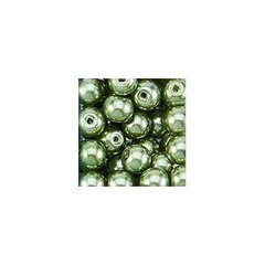 Apaļas pērļu imitācijas krelles 6 mm, 10 gab., zaļā krāsā cena un informācija | Rotu veidošana, pērļošana | 220.lv