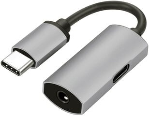 Platinet PMMAC35 мультимедийный адаптер Type-C to mini jack гнездо 3,5 мм в USB-C, серебристый цена и информация | Адаптеры и USB разветвители | 220.lv