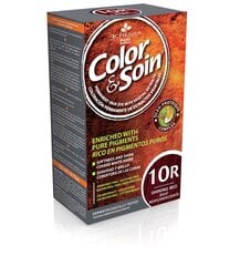 Noturīga matu krāsa bez agresīvām vielām Color&Soin Nr.10R, spīdīgi sarkana krāsa, 135ml cena un informācija | Matu krāsas | 220.lv