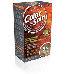 Noturīga matu krāsa bez agresīvām vielām Color&Soin Nr.8V, venēcijas blonda krāsa, 135ml cena un informācija | Matu krāsas | 220.lv