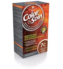 Noturīga matu krāsa bez agresīvām vielām Color&Soin Nr.7C, terakotas blonda krāsa, 135ml cena un informācija | Matu krāsas | 220.lv