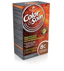 Noturīga matu krāsa bez agresīvām vielām Color&Soin Nr.8C, vara blonda krāsa, 135ml cena un informācija | Matu krāsas | 220.lv