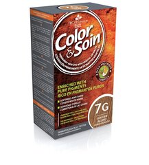 Noturīga matu krāsa bez agresīvām vielām Color&Soin Nr.7G, zelta blonda krāsa, 135ml cena un informācija | Matu krāsas | 220.lv