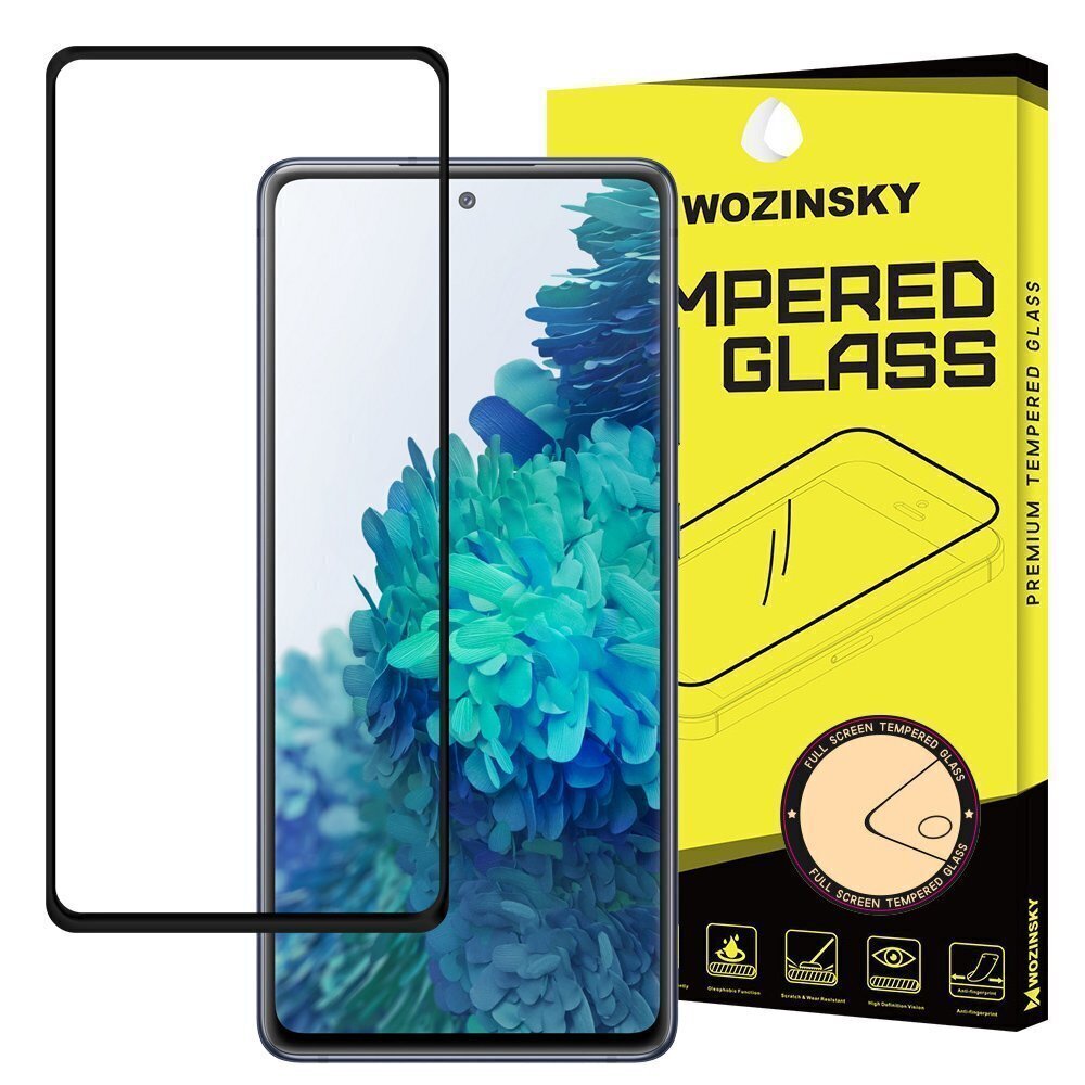 Wozinksy Tempered Glass piemērots Samsung Galaxy A52, melns cena un informācija | Ekrāna aizsargstikli | 220.lv