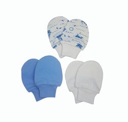 Варежки для новорожденных, 3 шт., Galatex цена и информация | Шапки, перчатки, шарфики для новорожденных | 220.lv