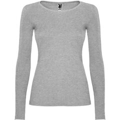 Sieviešu T-krekls ar garām piedurknēm - vidēji pieguļošs, pelēks cena un informācija | Blūzes, sieviešu krekli | 220.lv