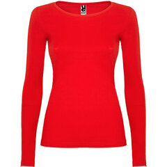 Sieviešu T-krekls ar garām piedurknēm - vidēji pieguļošs, sarkans cena un informācija | Blūzes, sieviešu krekli | 220.lv