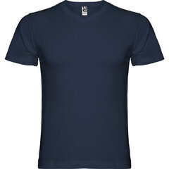 T-krekls ar V-veida kakla izgriezumu, tumši zils cena un informācija | Vīriešu T-krekli | 220.lv