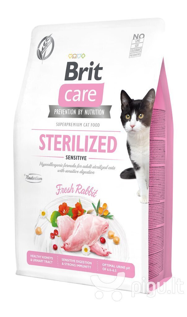 Brit Care Sterilized Sensitive 7kg Kaķiem cena un informācija | Sausā barība kaķiem | 220.lv