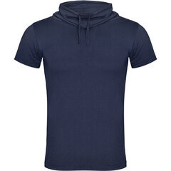 T-krekls ar īsām piedurknēm un augstu apkakli, zils cena un informācija | Vīriešu T-krekli | 220.lv