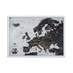 Eiropas karte ar tapām Bonusa 100 tapas, Piedzīvojumu karte ar rāmi, [Korķa karte] Personalizētas karte ar oriģinālām krāsām, Izgatavotas ES, 53x3x43 cm, Karte ir gatava lietošanai cena un informācija | Pasaules kartes | 220.lv